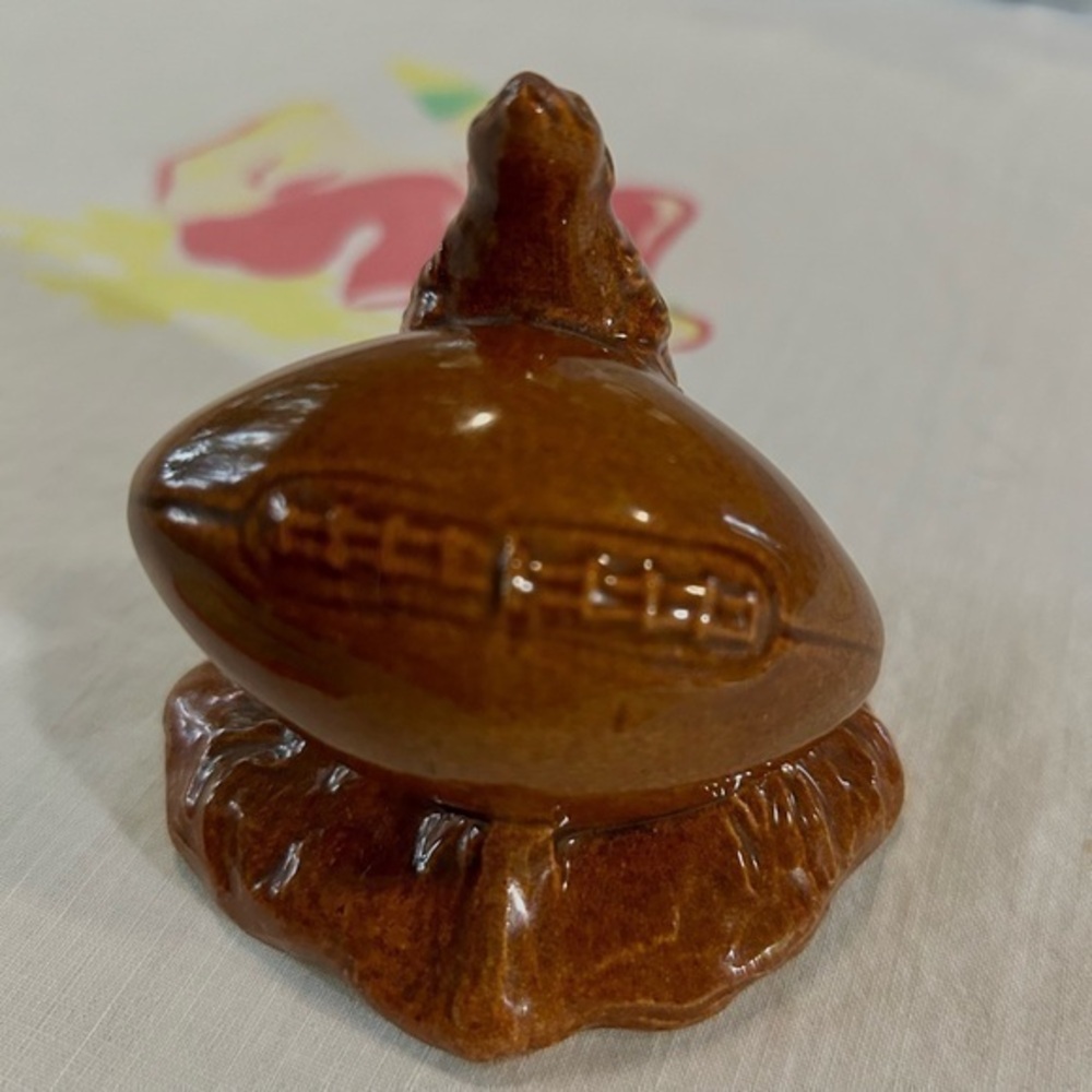 Red Wing Potteries Wisconsin Badger on Football 1939 Very Rare